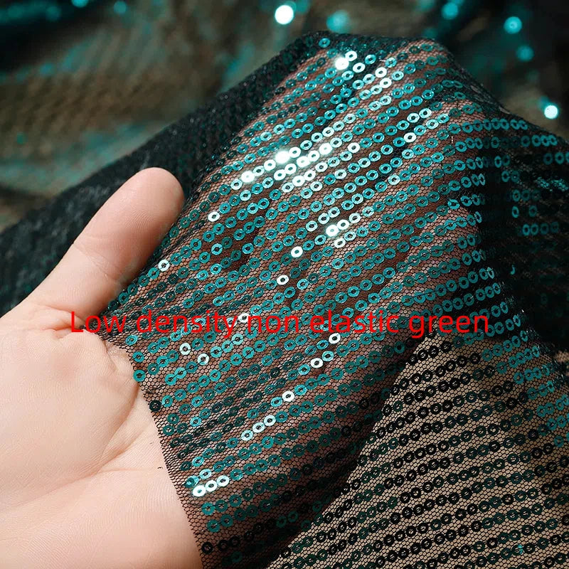 قماش شريطي مستقيم من الترتر عالي الكثافة 3 مم، أسود، ذهبي، أخضر، أزرق داكن، عرض 1.2 متر، معلق، خيط سميك، غير معقوف