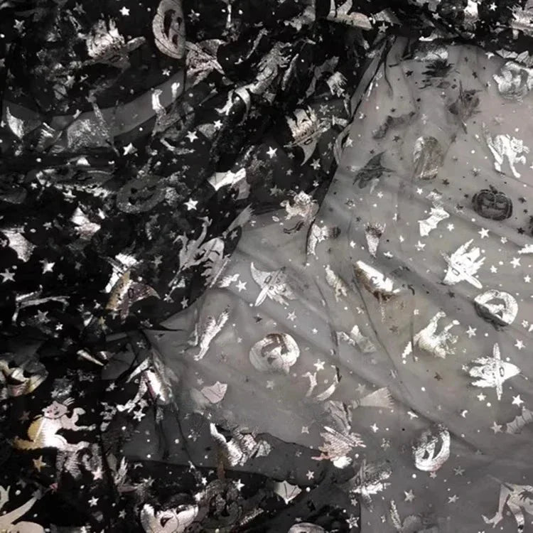 شبكة شفافة مطبوعة على شكل شبكة عنكبوتية لتزيين ملابس الأطفال في الهالوين