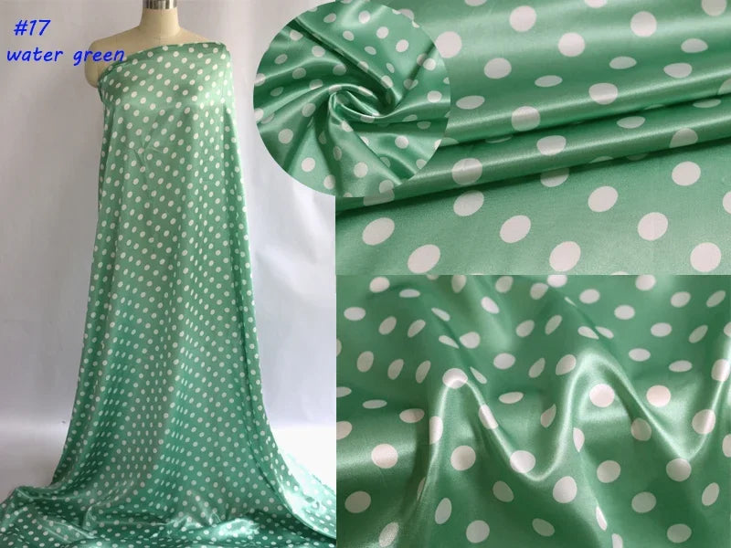 Polka Dot Printed Satin - Smooth for Dresses & Accessories — fabric photo 7
