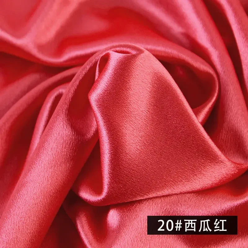 قماش ساتان كريستالي سميك لامع - مادة ستارة فستان بلون واحد