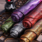 Premium Brocade Satin Fabric - Embroidered Calligraphy Design Material