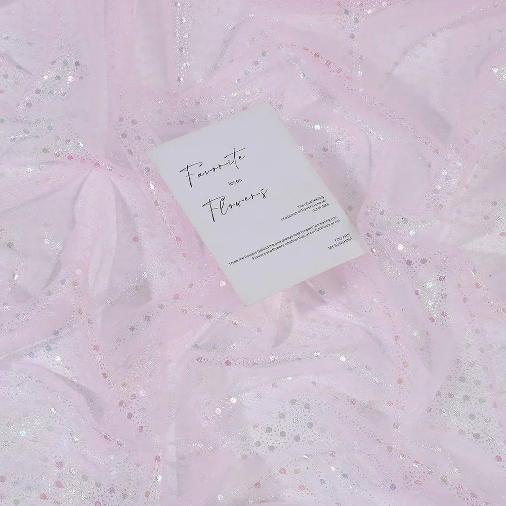 New Stamping Mesh Fabric Internet Celebrity Photo Background Mesh Decoration Dream Children Clothing Fabric Breathable And Soft