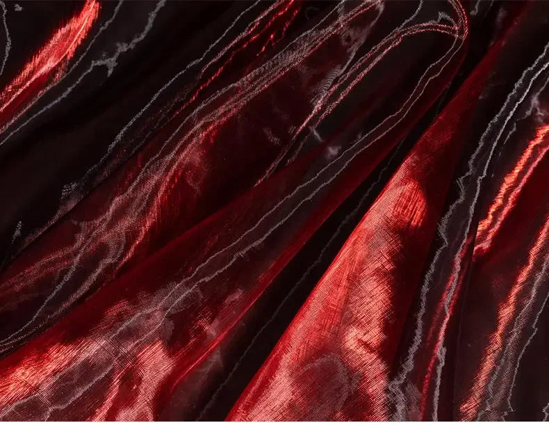 Gradient Color Laser Organza Fabric - Sheer Ombre Material 150cm