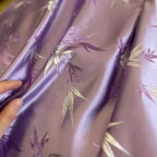 Lavender Purple Bamboo Leaf Woven Brocade - Dress Vest Home Decor Fabric