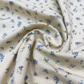 Checkered Floral Cotton Denim Fabric - Dress Tablecloth Material