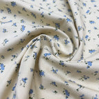 Checkered Floral Cotton Denim Fabric - Dress Tablecloth Material