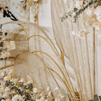 Hot Stamping Gold Glitter Mesh Wave Pattern Fabric - DIY Material 145cm