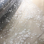 Renewal 3D Snowflake Flower Glitter Silver Spray Transparent Tulle Fabric for Home Decor Wedding Dress Making