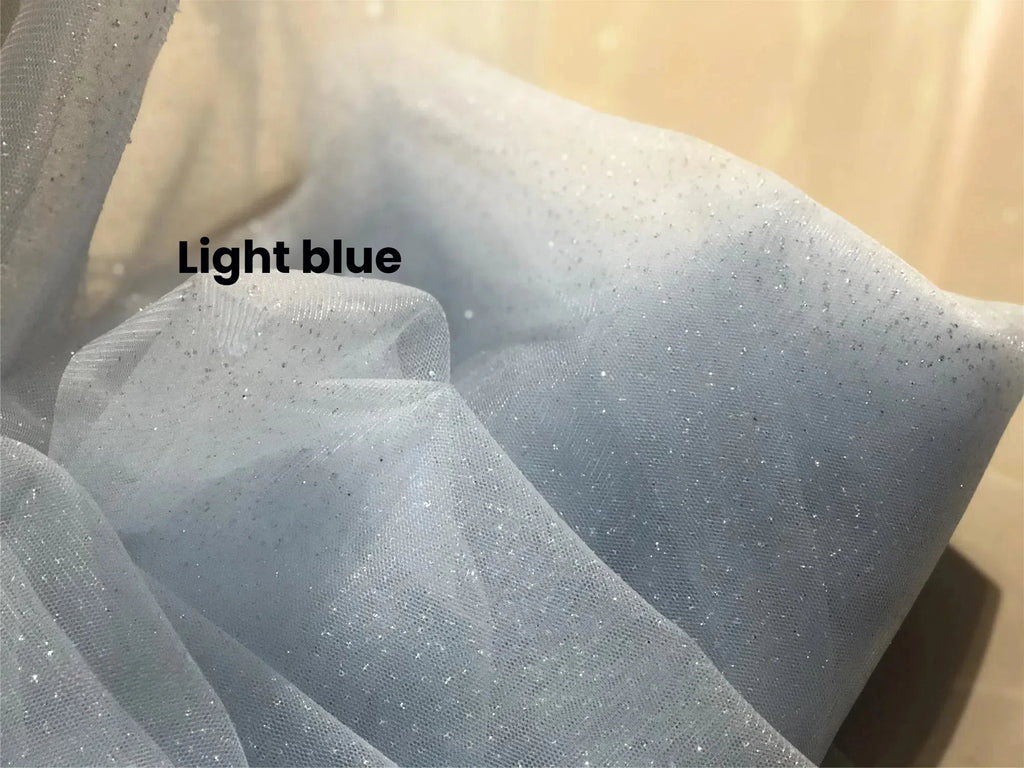 High-quality Blue Black Purple Champagne Colored Headdress, Hot Stamping Gold Spray Shiny Film Wedding Dress Soft Tulle Fabric