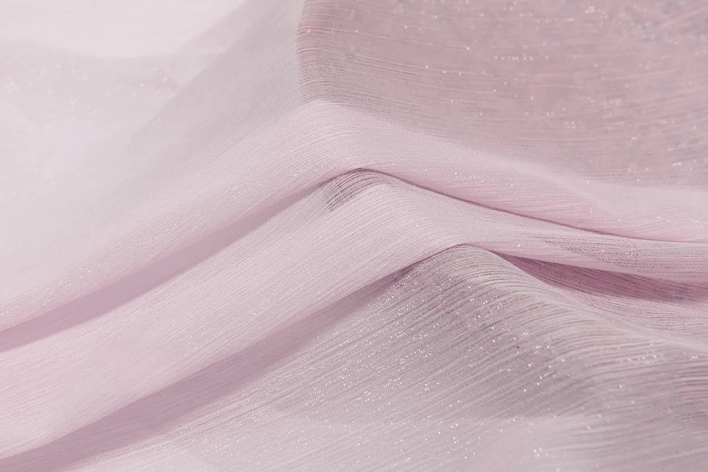 Silver Silk Wrinkled Bright Pleated Crepe - Hanfu Sleeve & Stage Lolita DIY