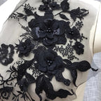 18 color candy color series 3D nail bead glitter wedding dress dress children's clothing DIY lace flower stickers accessories