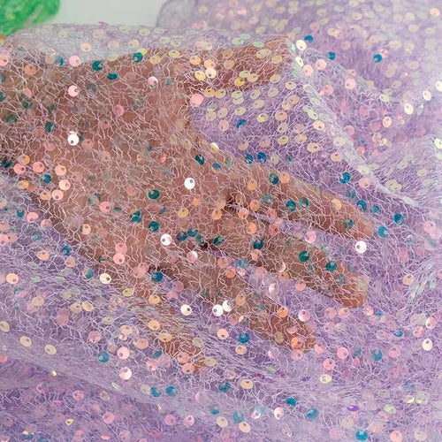 5MM Crystal Sequin Embroidered Lace - Stage Performance DIY Fabric - fabric photo 1