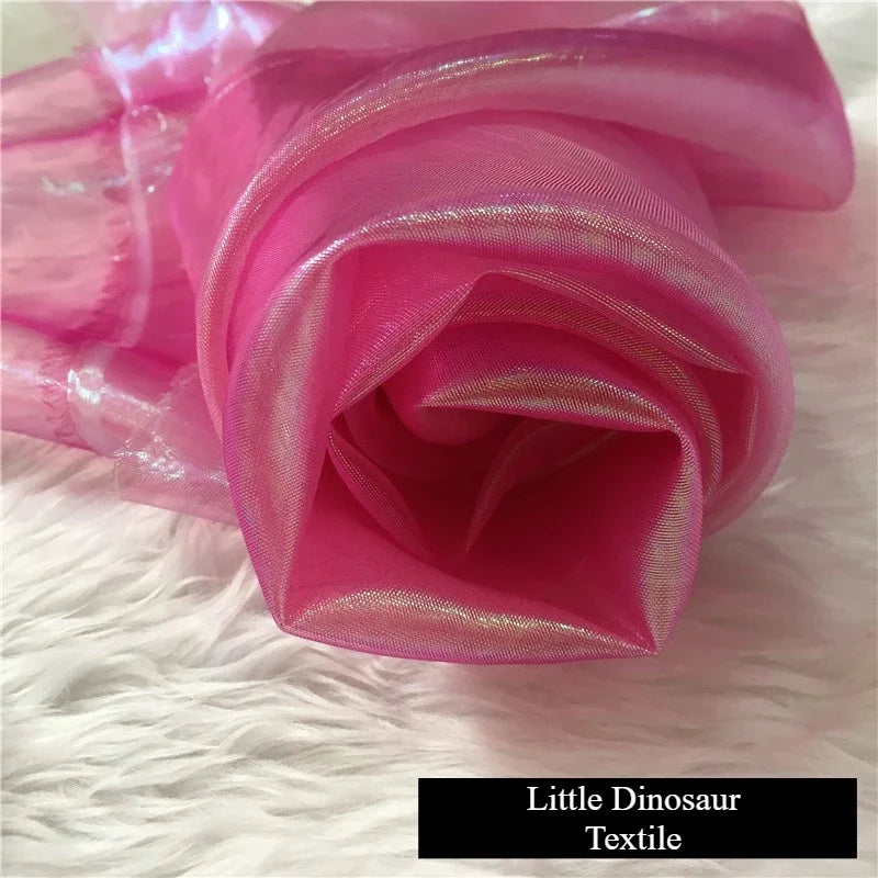 شبكة سيمفونية مشفرة، خيوط زجاجية، نسيج مسطح ملون، خيوط حرير لامعة، ملابس، ديكورات زفاف، ملابس أطفال، قماش زفاف