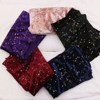 Gold Foil Studded Constellation Velvet Fabric - Diamond Shine Meteor Pattern 145cm