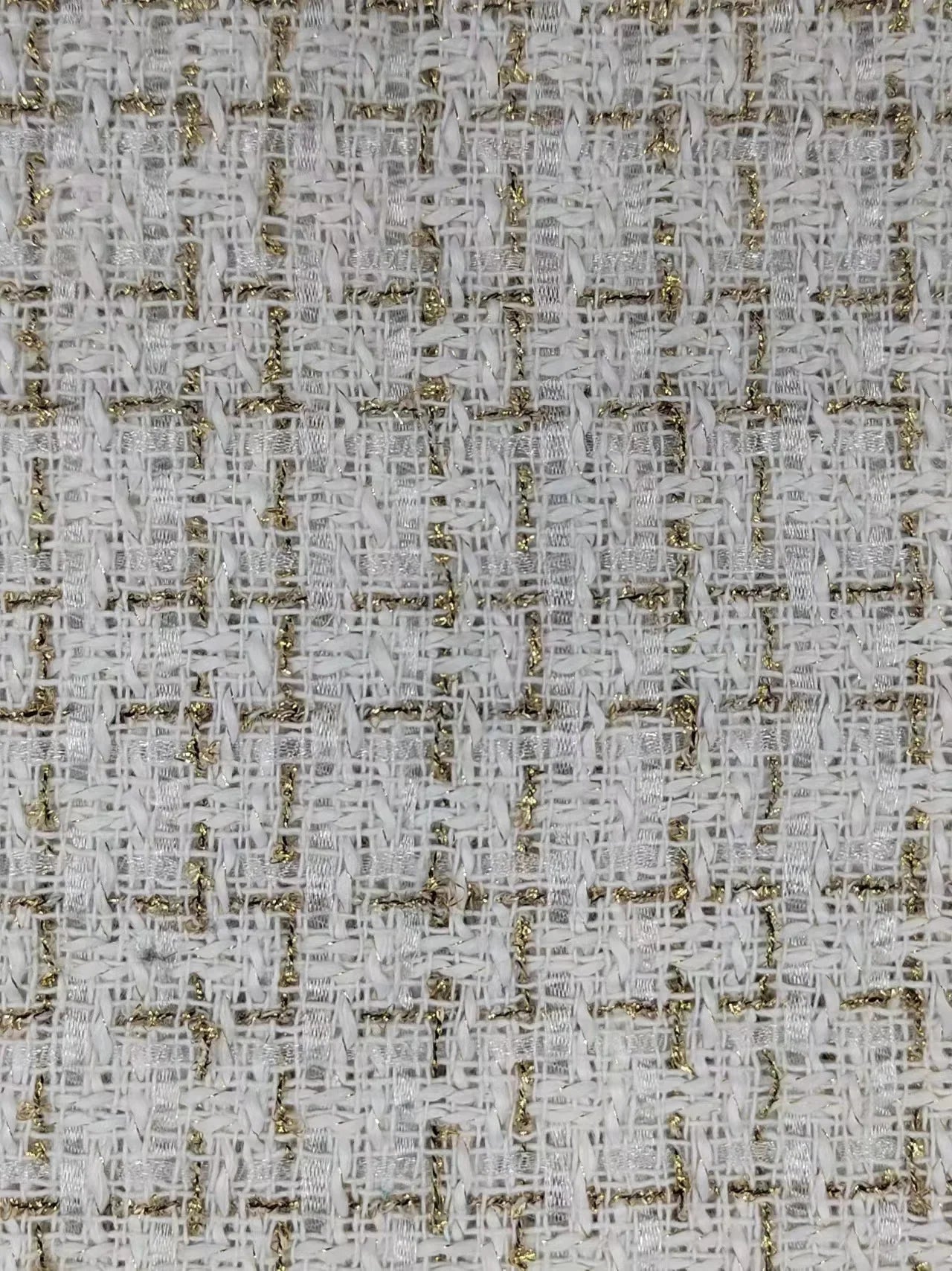 قماش منسوج بخشونة على شكل عطر صغير، شبكة سلكية ذهبية، قماش تويد عصري مطاطي، ملابس نسائية عصرية، قماش حرفي