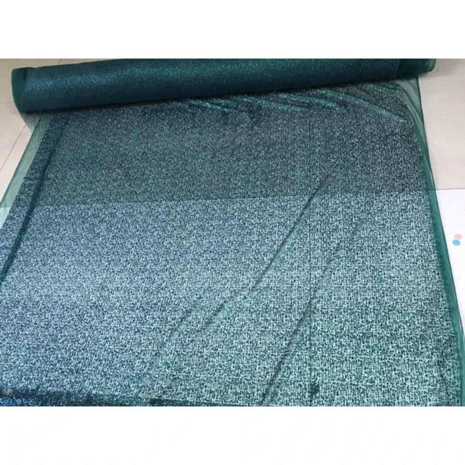 قماش شبكي من الترتر الذهبي اللامع - مادة شبكية لامعة 130 سم