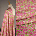Sweet Pink Green Small Floral Double Crepe Chiffon Fabric - Spring Summer Material 148cm