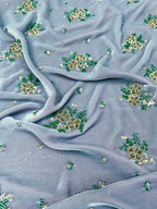 Silk Velvet Nail Bead Embroidery Fabric - Exquisite Material 130cm