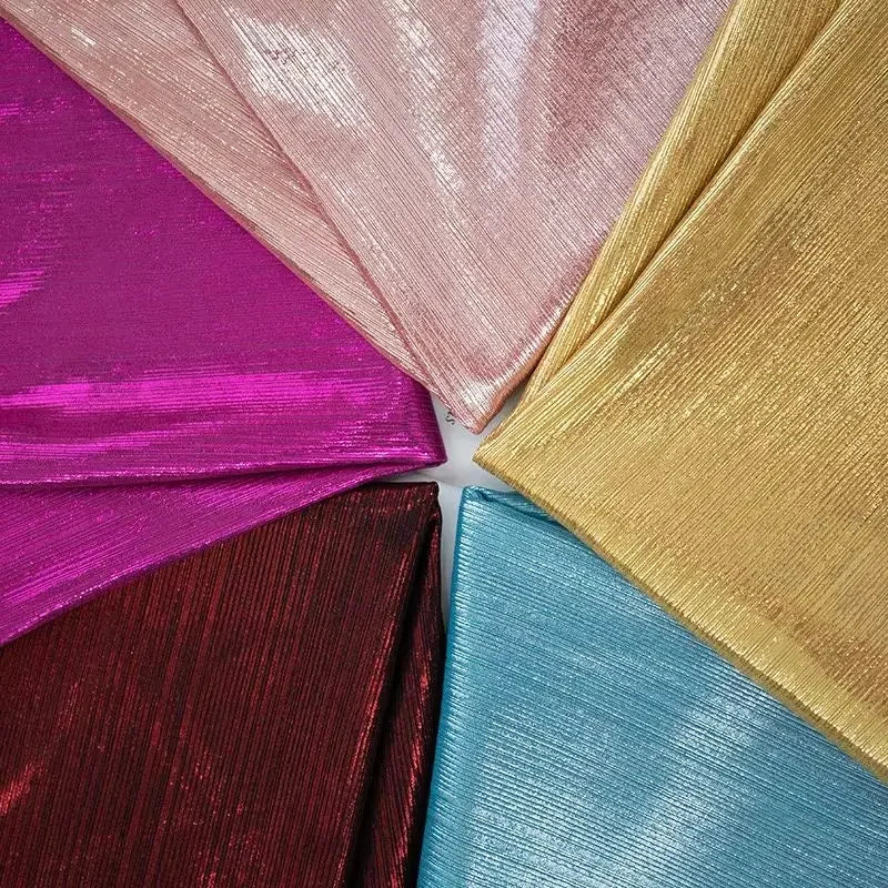 قماش مخطط بختم ساخن معدني - مادة لامعة مقاومة للتجاعيد