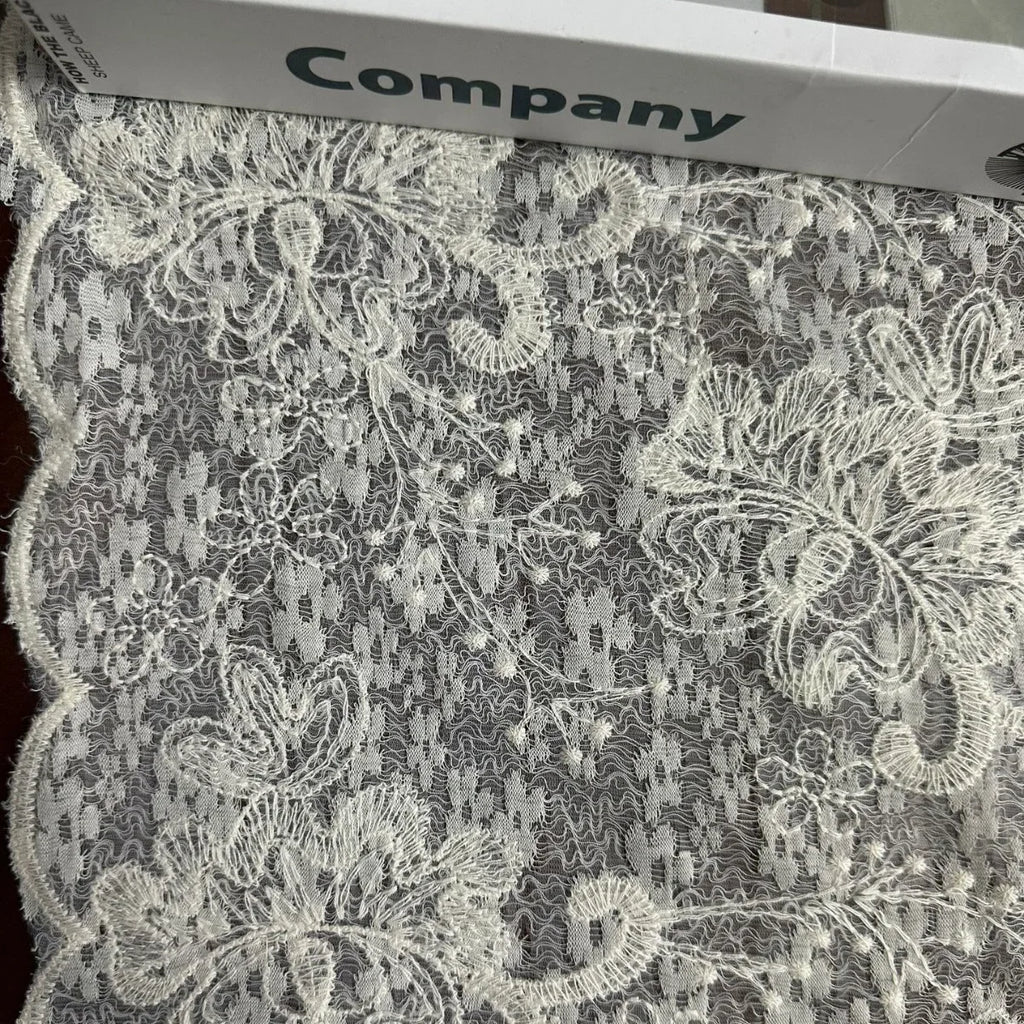 2025 lace cotton thread embroidery fabric fresh and light mesh embroidery fabric DIY wedding dress and evening gown material