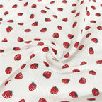 Tela opaca con estampado de fresas y burbujas de algodón de imitación para vestidos largos florales, protección solar, puños, decoración DIY