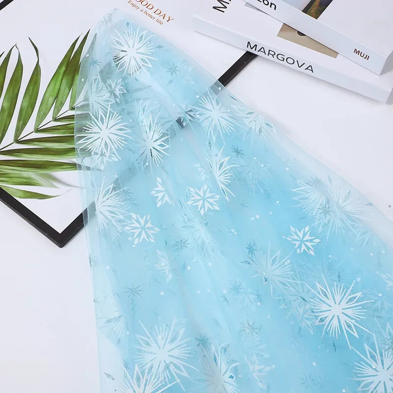 Spot Hot-selling Christmas Decoration Snowflake Mesh Children's Clothing Stage Performance Skirt Pack Cos Ice And Snow Princess