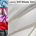 Tela de satén mikado rígido de lujo por yarda para vestido de novia, boda, traje, sarga de satén, tela de fiesta de noche, material de costura DIY