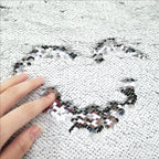 Tela reversible de lentejuelas bicolor para vestido de noche, diseño de lazos para el cabello, accesorios para mujer