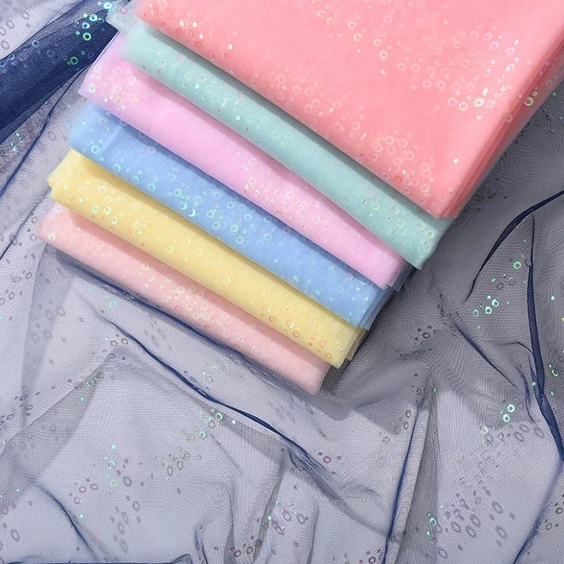 Mesh Knit Multi-color Mesh Yarn Designer Uses Children Princess Dresses Cute Dresses Headwear For DIY Wedding Formal Wear Fabric