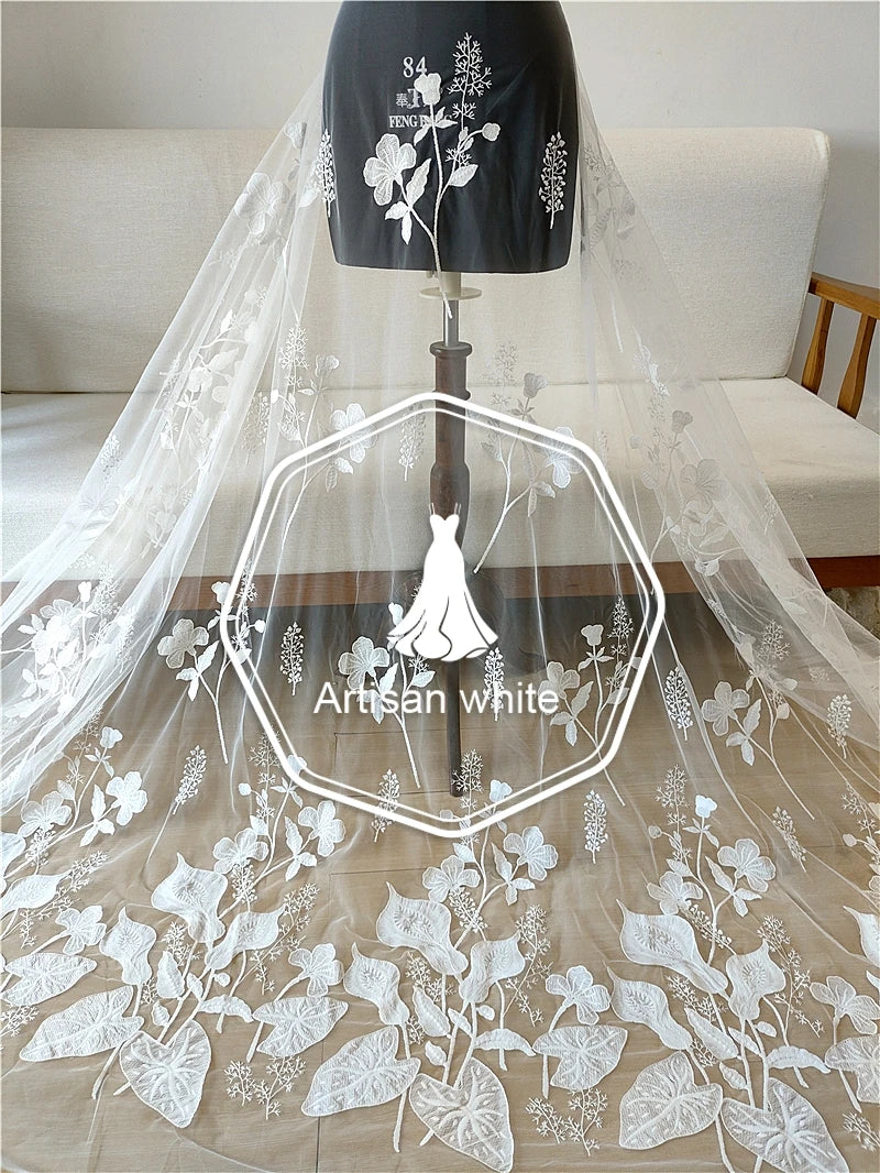 Nuevo vestido de novia de cola de pez, vestido, cortina de puerta, tela de encaje, bordado, mantel hecho a mano, accesorios DIY