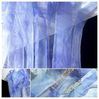 Blue And Purple Mesh Fabric DIY Photo Decoration Soft Background Tablecloth Clothing Handmade Fabric Bridal Dress Wedding Dress
