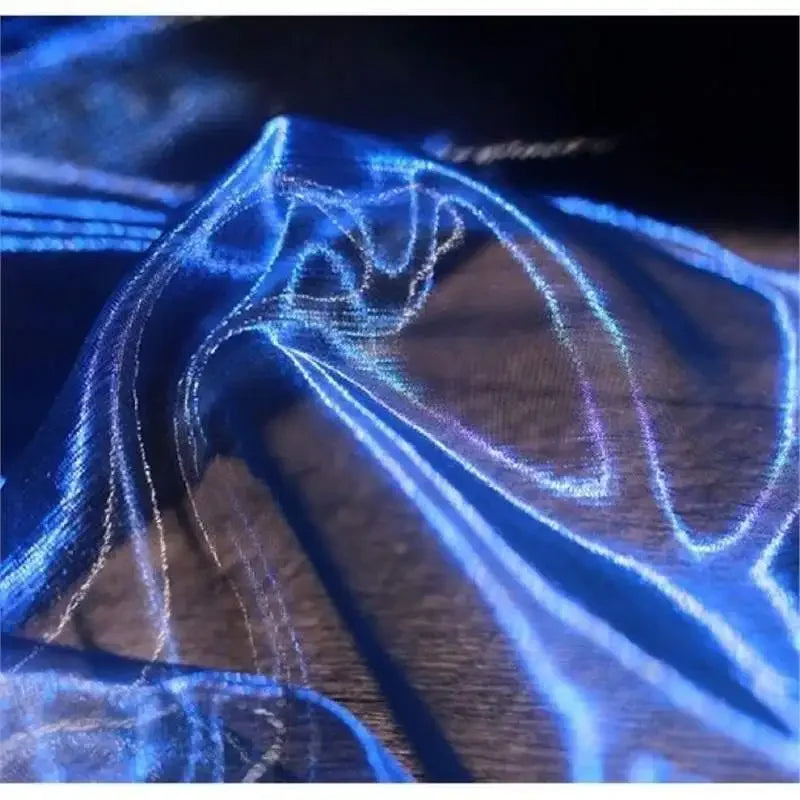 Unique Fabric Transparent Organza Sheer Cloth Sparkling Material For Wedding Dress Elegant Evening Gown Couture Design Clothing