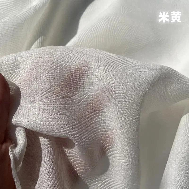 Dark Pearl Leaf Jacquard Vintage Lolita Silk Fabric For Dress And Home Decoration