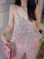 Shiny Encryption 5mm Sequin Elastic Mesh Bead Fabric Sewn Wedding Dress Evening Gown Stage Costume Fabric White Purple Black