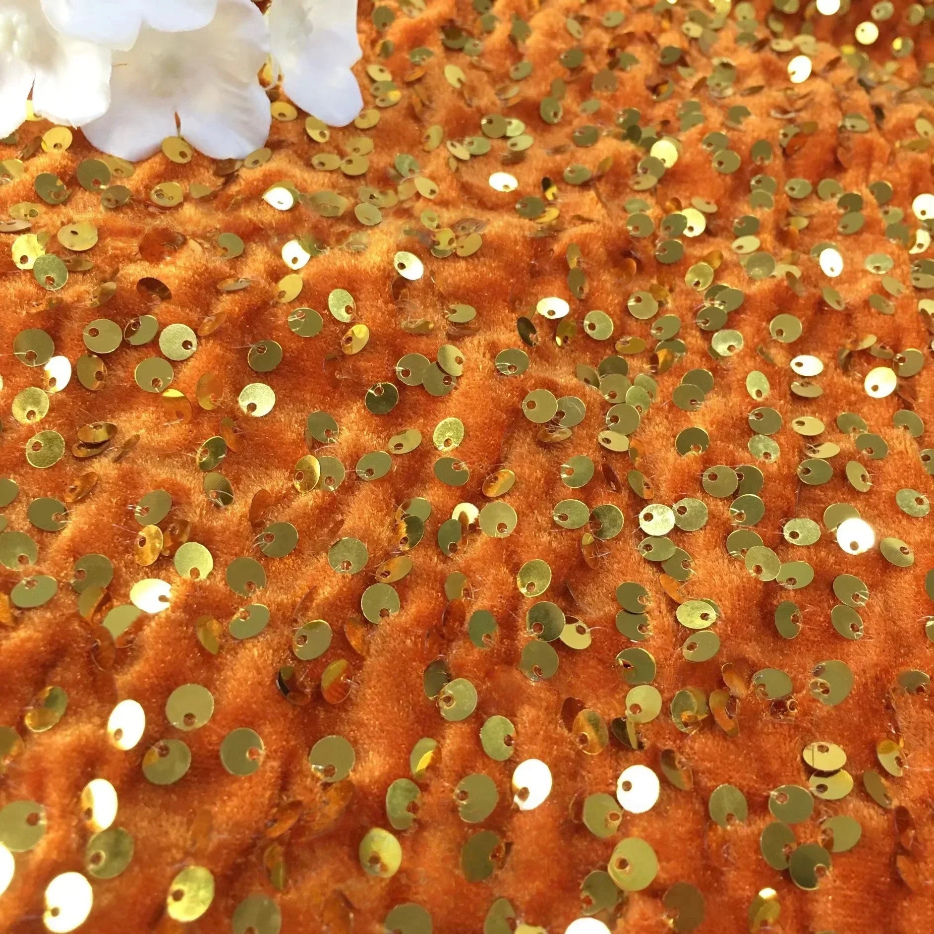 Tela elástica de terciopelo con lentejuelas y bordado tridimensional para costura de vestidos de noche y ropa.