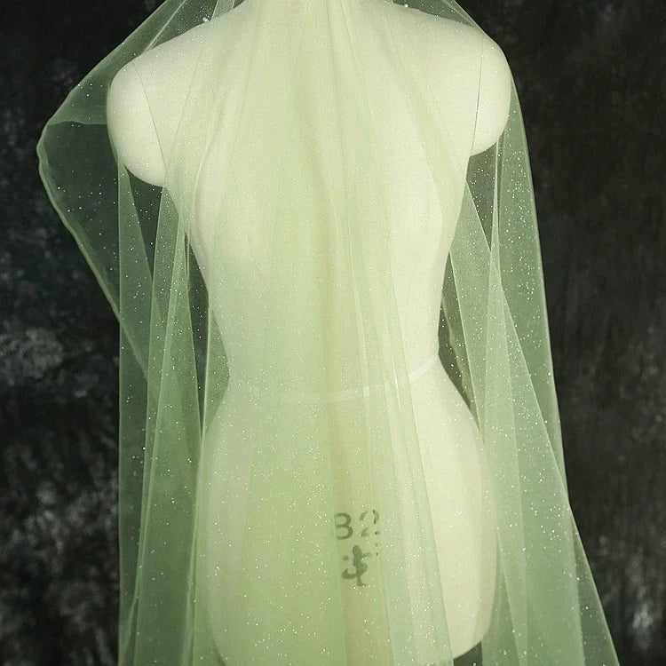 Shiny Silver Gold Spray Headscarf Fine Powder Mesh Fabric for Wedding Dress Photography Background Yarn