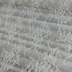 Large Floral Lace Embroidery Sequins Sheer Tulle Lace Fabric DIY Wedding Dress Evening Gown Bridal Attire Formal Decor Clothing