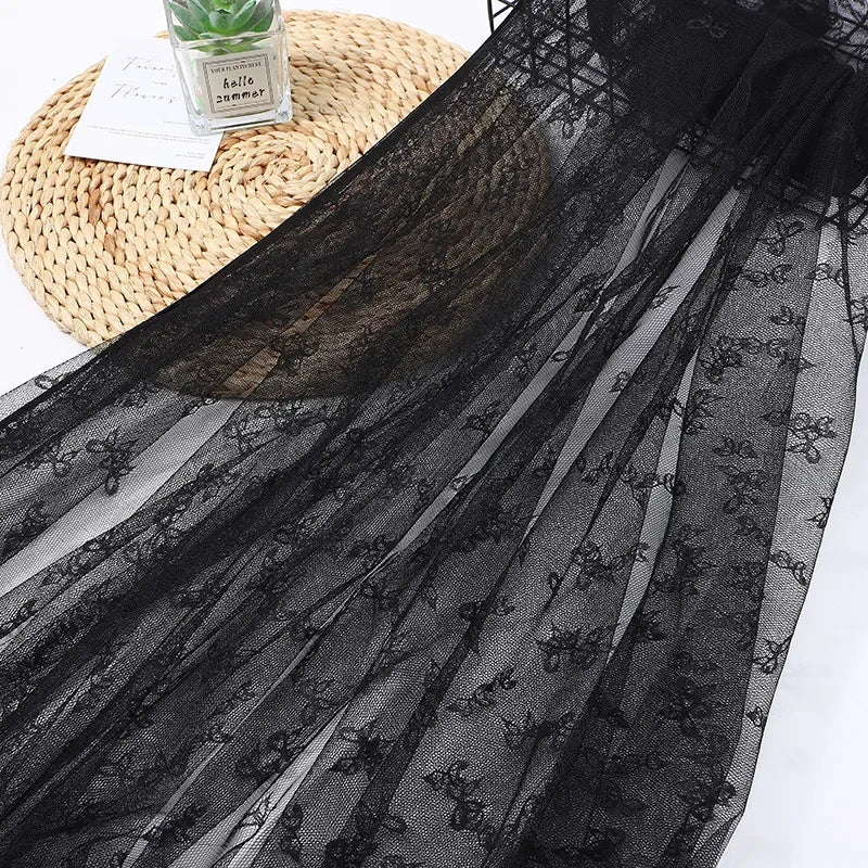 قماش دانتيل مجوف بعقدة فيونكة - قماش شبكي جاكار للملابس الداخلية 145 سم