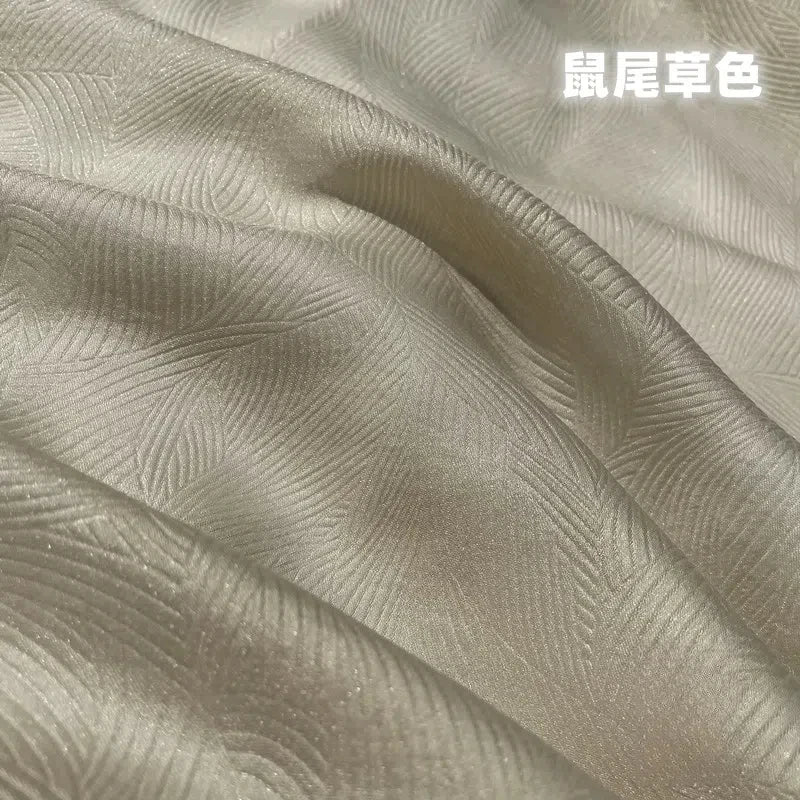 Dark Pearl Leaf Jacquard Vintage Lolita Silk Fabric For Dress And Home Decoration