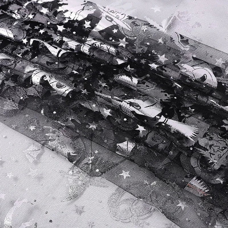 Spot Halloween Funny Mesh Bronzing Pumpkin Witch Skull Decoration Amazon Hot-selling Stage Skirt Performance Clothes