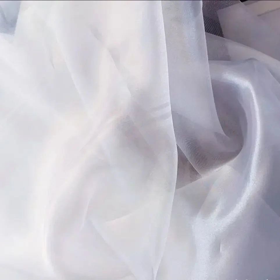 Crystal Organza Fabric - Stiff Sheer Mesh Wedding Dress Material 145cm