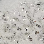 Tela de lentejuelas con base de plumas, tela con flecos de cuentas, tela de bordado de cuentas de felpa tridimensional