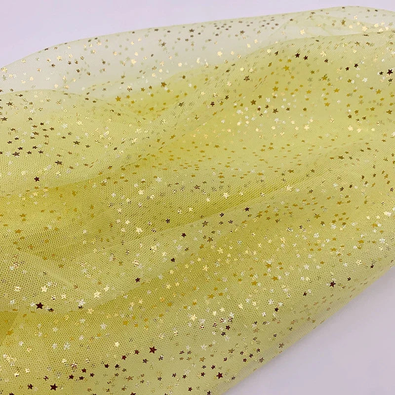 Gilding stars Sparkly gauze tulle Stage costume Fabric Gauze skirt fabric bow hair Christmas accessories Children's clothing
