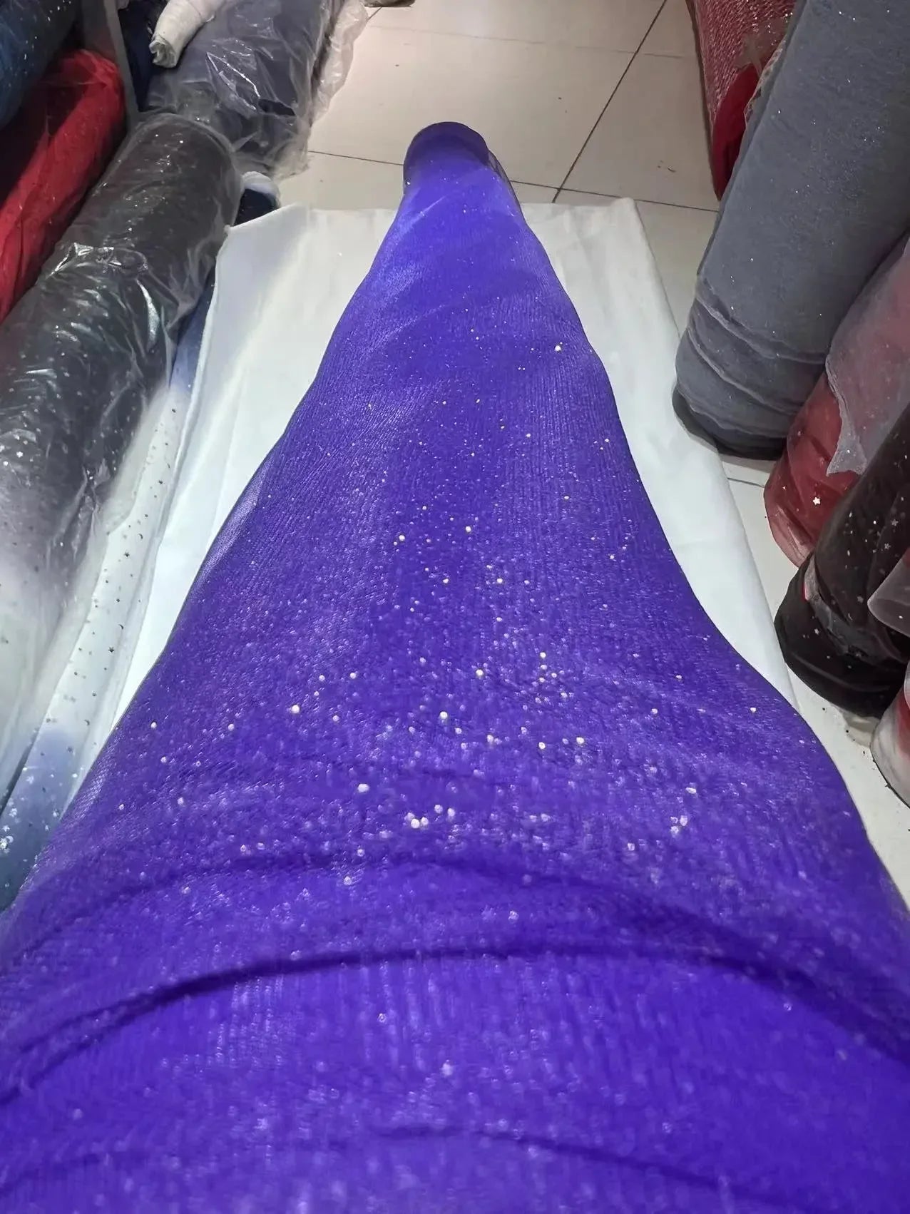 Solid Color Soft Mesh Powder Spraying Gold Sewing Headband Fluffy Skirt Evening Dress DIY Scene Decoration Mesh