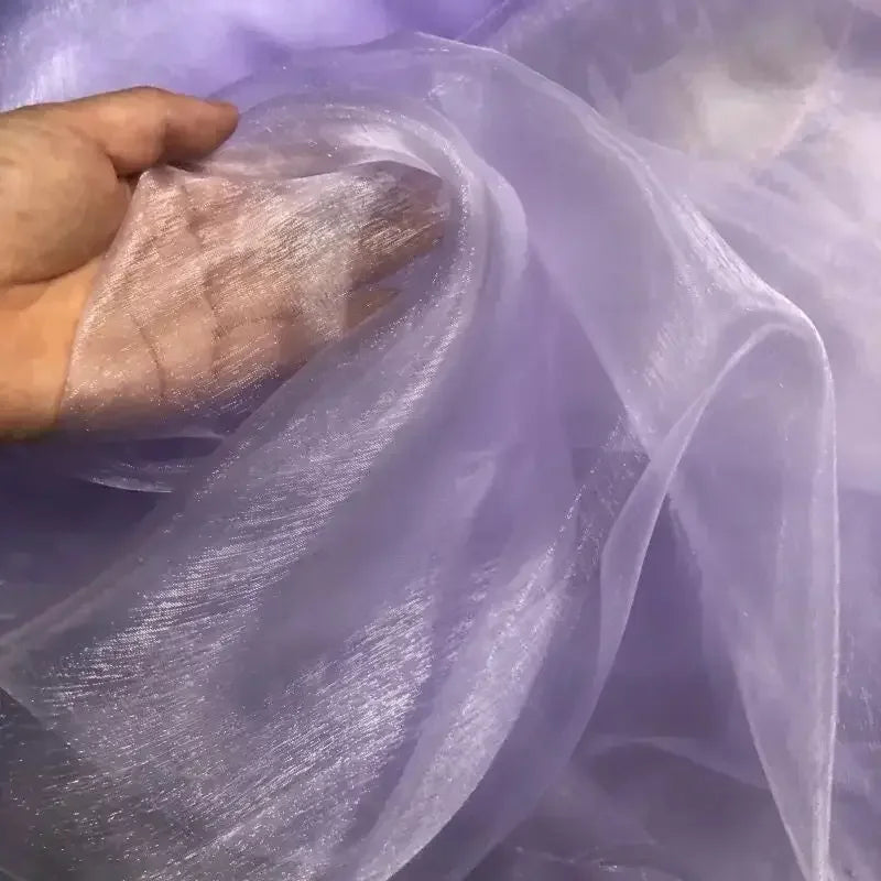 Unique Fabric Transparent Organza Sheer Cloth Sparkling Material For Wedding Dress Elegant Evening Gown Couture Design Clothing