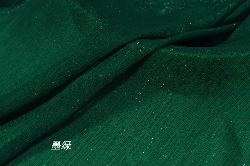 Tela de gasa plisada brillante y arrugada de seda plateada, crepé brillante para Hanfu, camisa de manga larga, falda, escenario, Lolita, ropa DIY