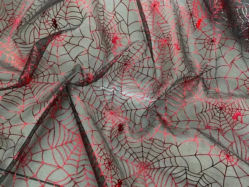 شبكة شفافة مطبوعة على شكل شبكة عنكبوتية لتزيين ملابس الأطفال في الهالوين
