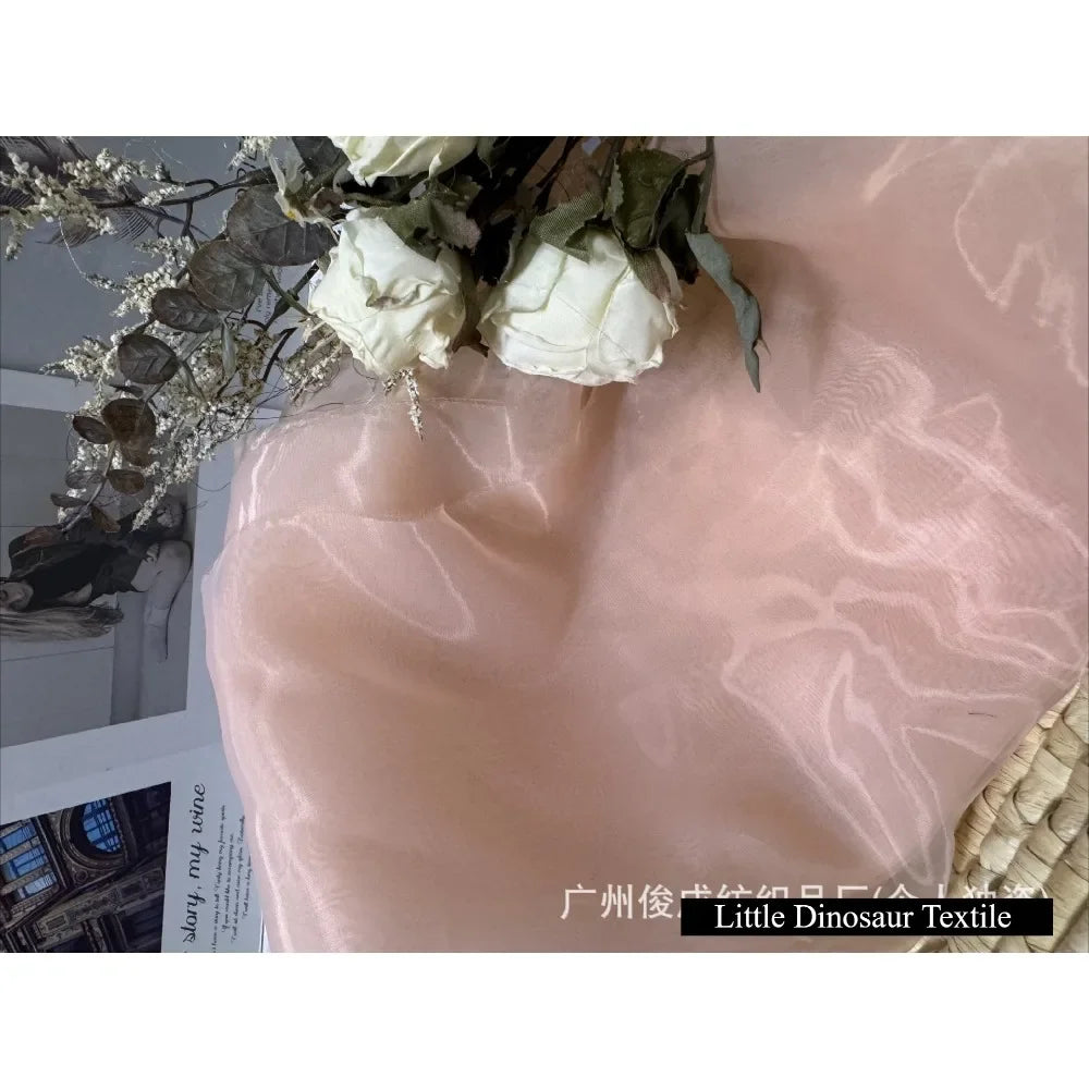 High-density Yarn Organza Fabric 5050 Matte Brocade Polyester Glass Yarn Dress Wedding Dress Women's Fabric Home Handmade