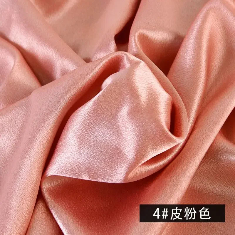 قماش ساتان كريستالي سميك لامع - مادة ستارة فستان بلون واحد