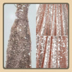 Champagne Gold 3MM Encrypted Sequin Fabric - Shiny Material 130cm - fabric photo 2